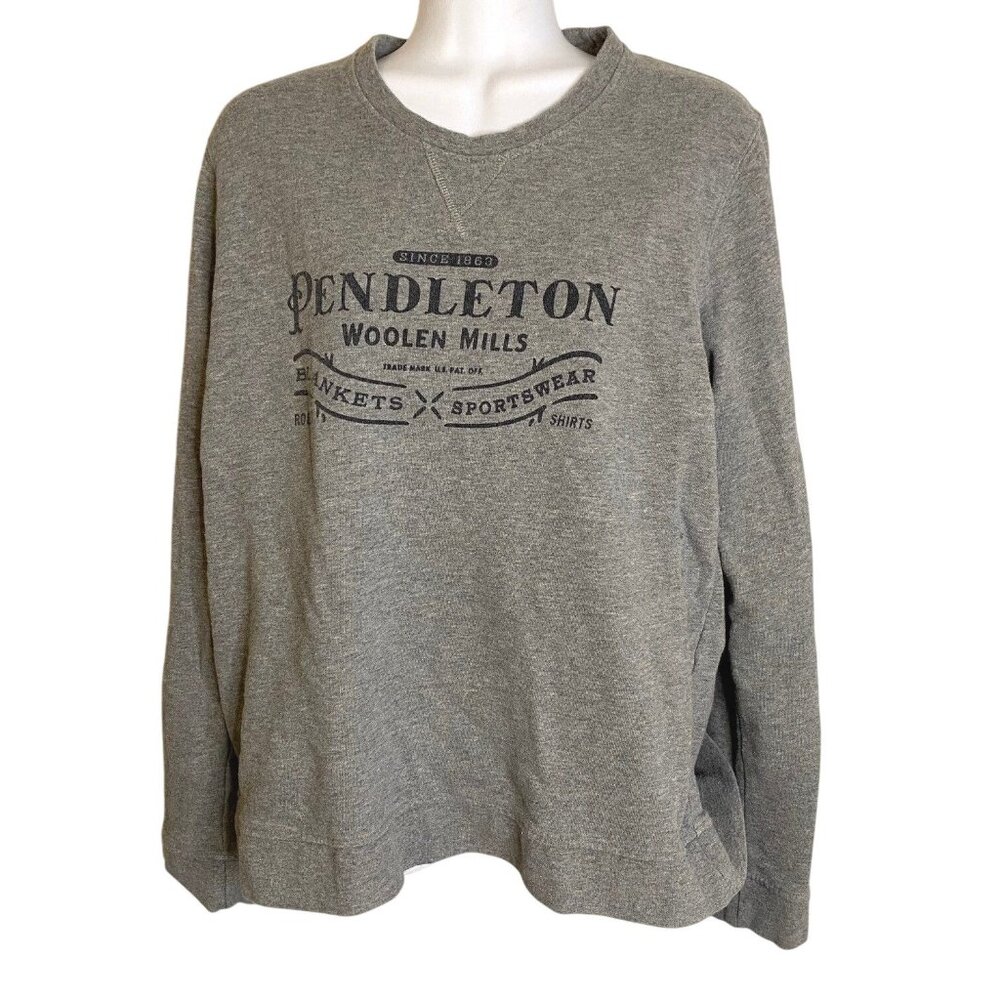Pendleton Gray Crewneck Sweatshirt with Black Logo